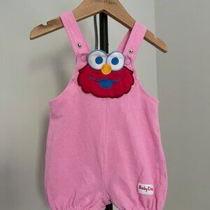 Vintage Sesame Street Baby Elmo Pink Bubble Shortalls